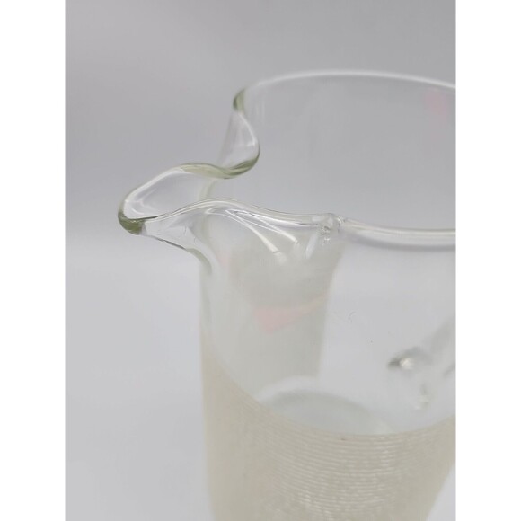 Culver Cocktail Pitcher White Raised Horizontal Stripes Signed MCM Vintage - Picture 11 of 12